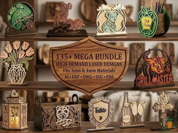 Download 135+ Mega Laser Cut Vector Files Bundle - Premium Resources