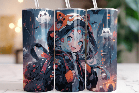 Download Kawaii Halloween Skinny Tumbler Wrap - Premium Resources