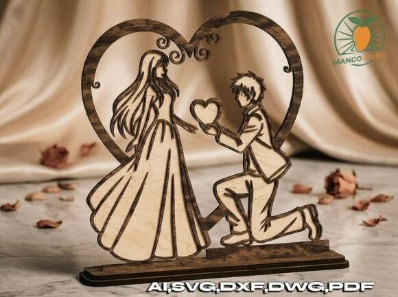 Download Anime Wedding Proposal 3mm Laser Cut - Premium Resources